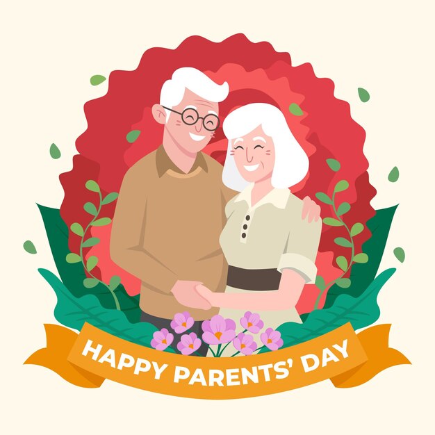 Organic flat parents' day illustration