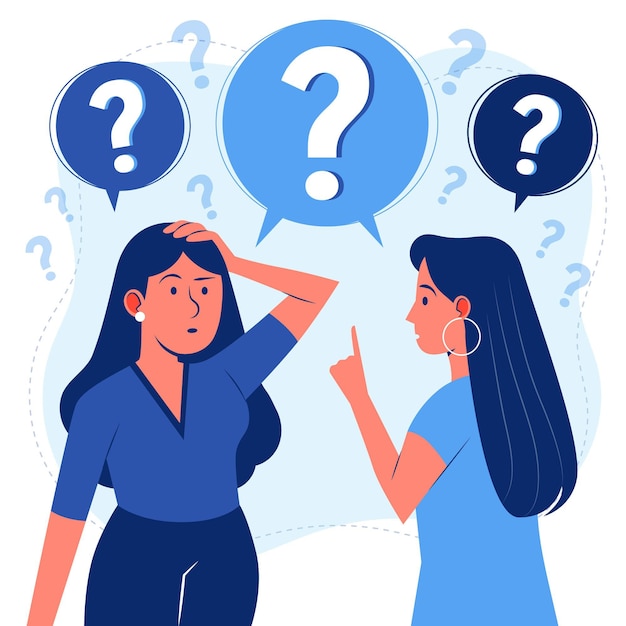 Free Vector organic flat people asking questions illustration