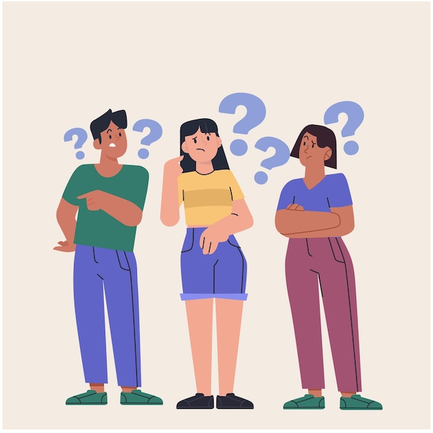 Free Vector organic flat people asking questions