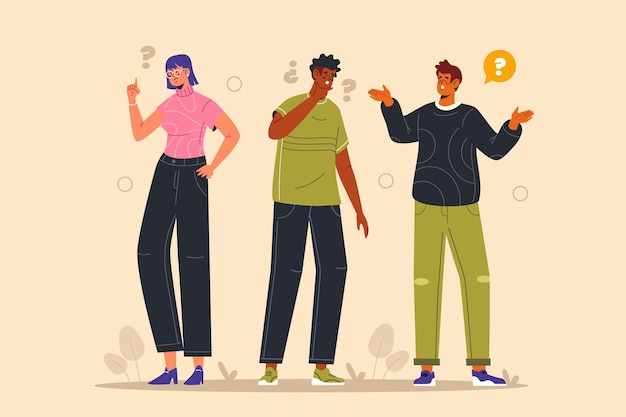 Free Vector organic flat people asking questions