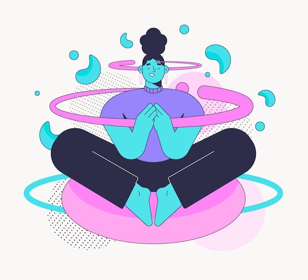 Free Vector organic flat people meditating illustration