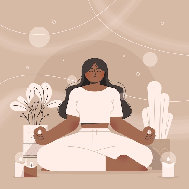 Free Vector organic flat person meditating