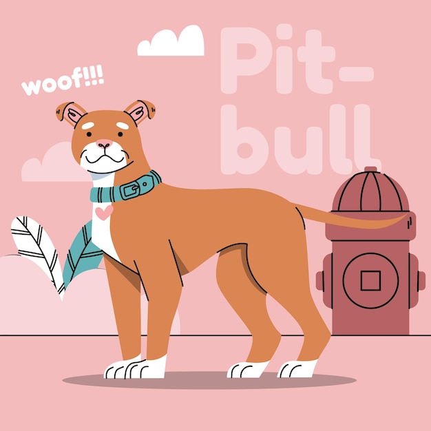 Free vector organic flat pitbull illustrated