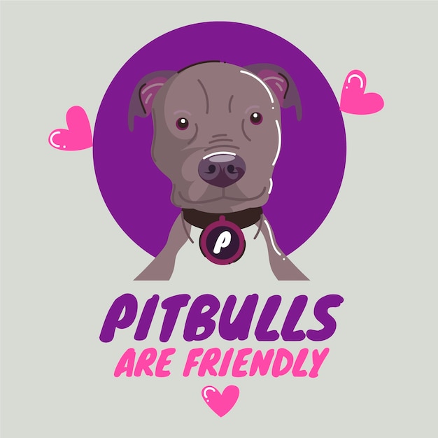 Free Vector organic flat pitbull illustrated