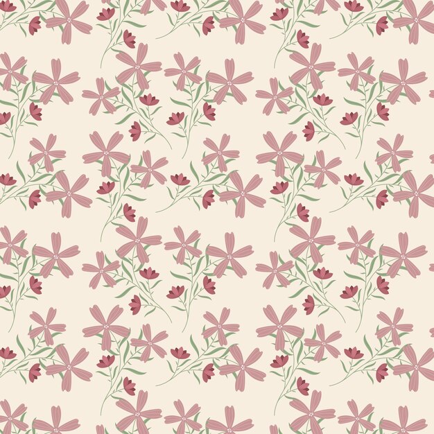 Organic flat pressed flowers pattern