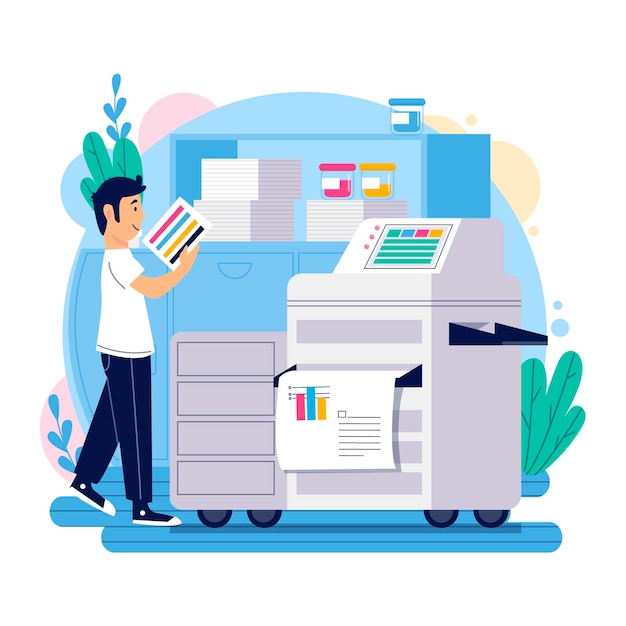 Free Vector organic flat printing industry profession