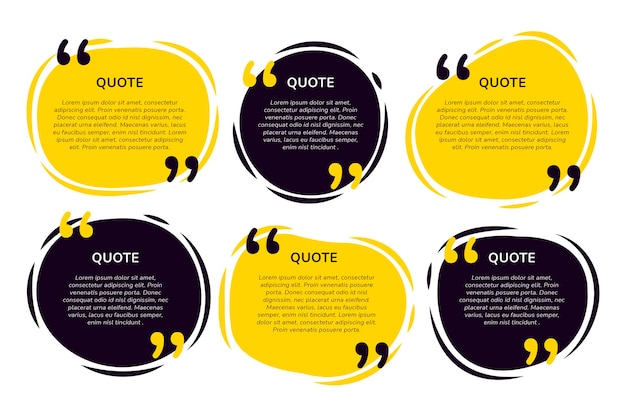 Free vector organic flat quote box frame collection