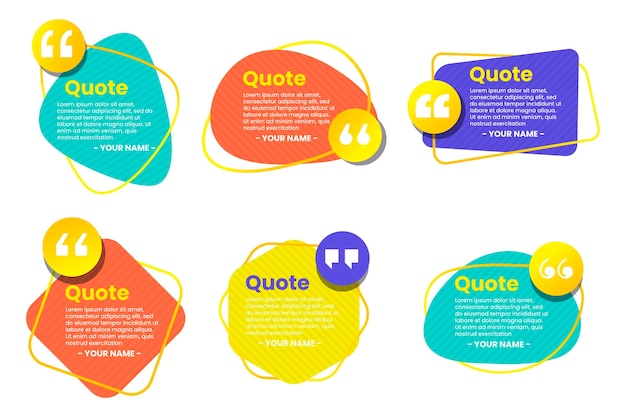 Organic flat quote box frame collection