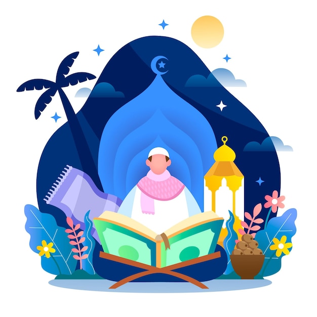 Organic flat ramadan illustration