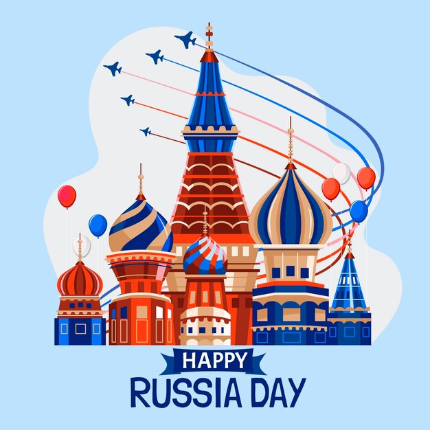 Organic flat russia day illustration