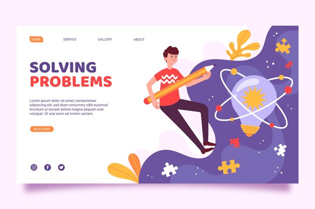 Organic flat solving problems landing page