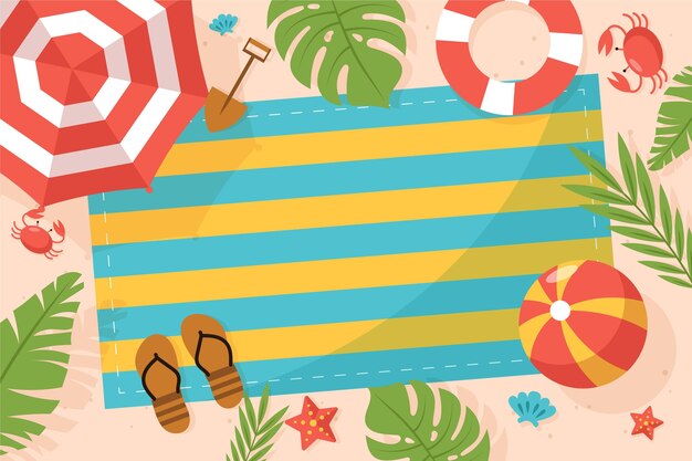 Organic flat summer background for videocalls