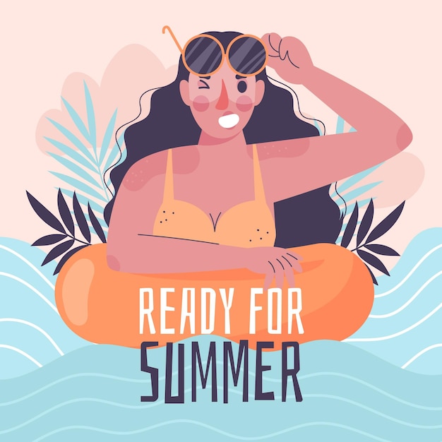 Free Vector organic flat summer illustration