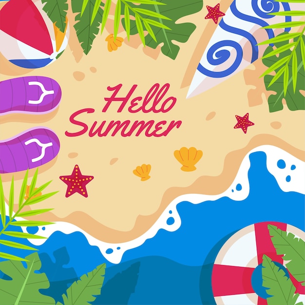 Organic flat summer illustration