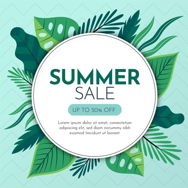 Organic flat summer sale illustration