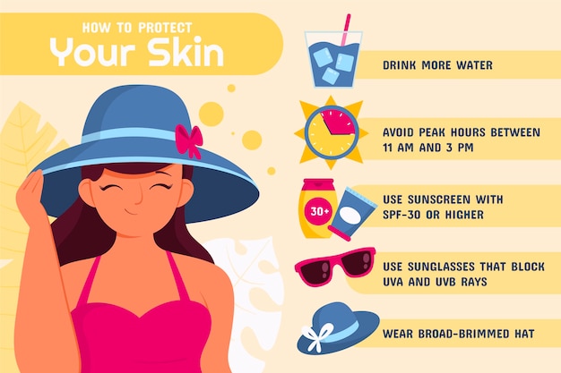 Free Vector organic flat sun protection infographic