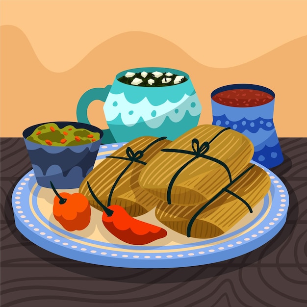 Free Vector organic flat tamales illustration