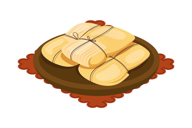 Organic flat tamales illustration