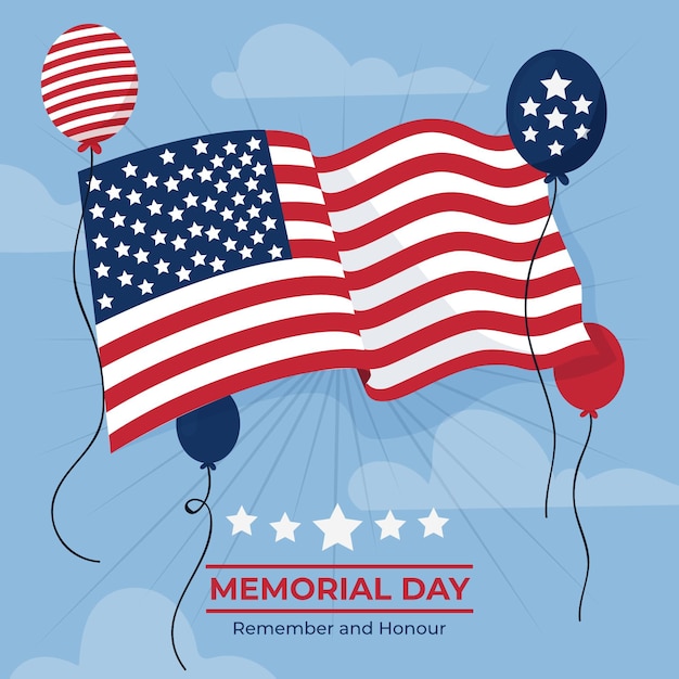 Free Vector organic flat usa memorial day illustration