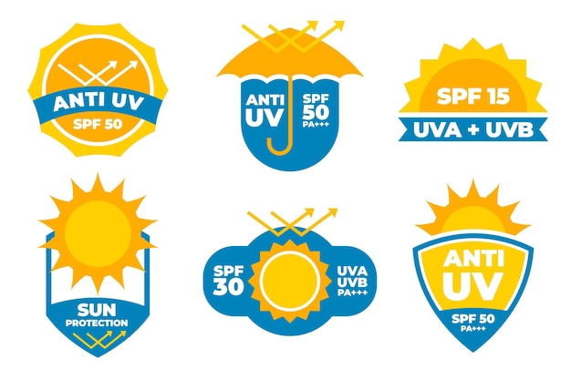 Free Vector organic flat uv badges collection