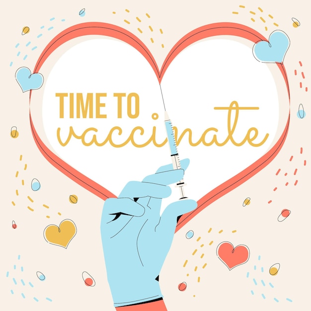 Organic flat vaccination campaign illustration