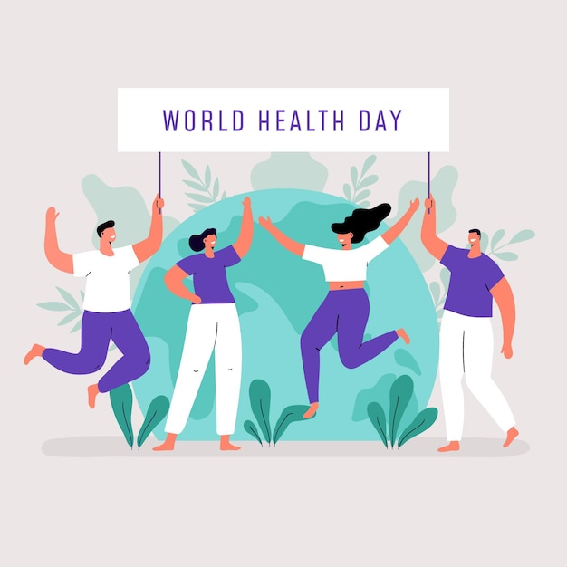 Free vector organic flat world health care illustration