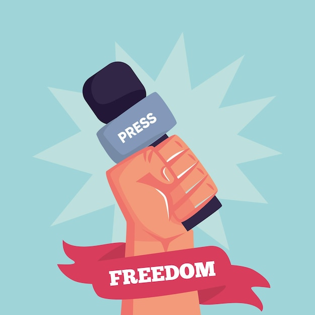 Free Vector organic flat world press freedom day illustration