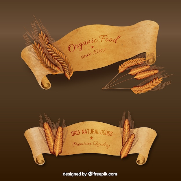 Free Vector organic food banners