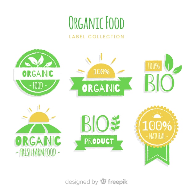 Free Vector organic food label collection