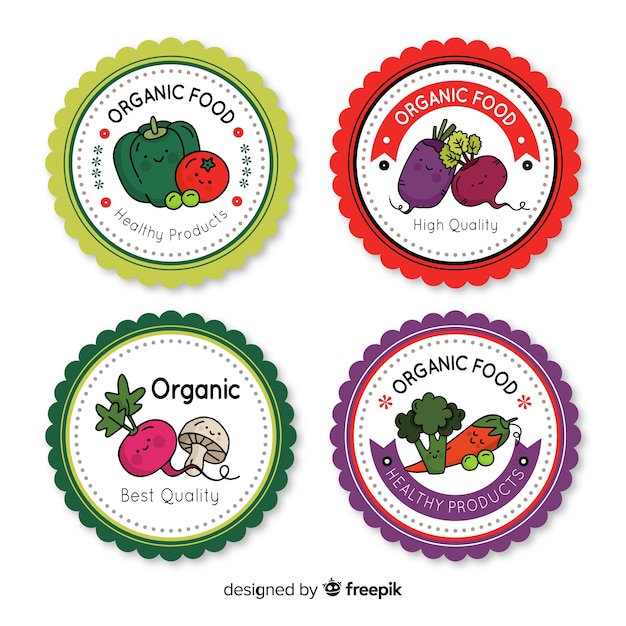 Organic food label collection