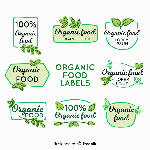 Organic food label collection