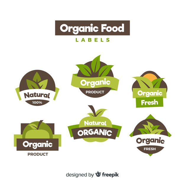 Organic food label collection