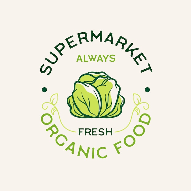 Organic food supermarket logo