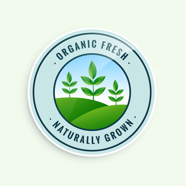 Organic fresh naturally grown food label 