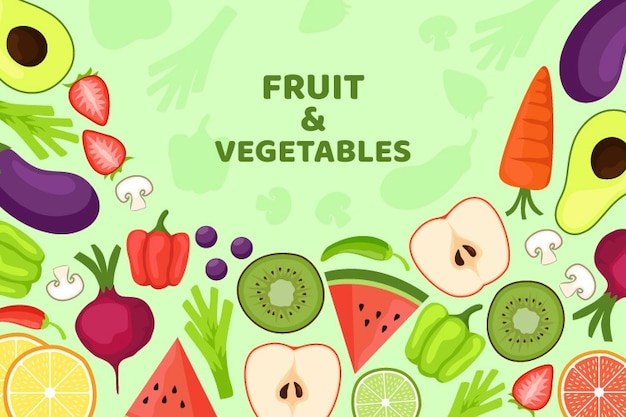 Organic fruit and veggies background