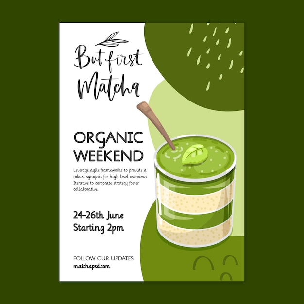 Organic matcha poster template