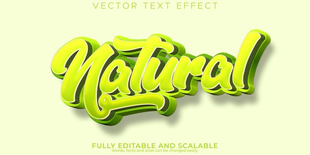 Organic natural text effect editable green and nature text style