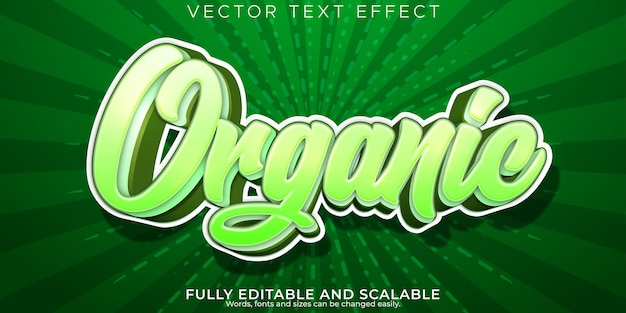 Organic natural text effect editable green and nature text style