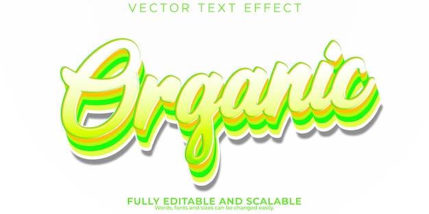 Free Vector organic nature text effect editable green and natural text style