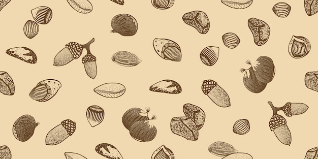 Organic Seeds Seamless Pattern