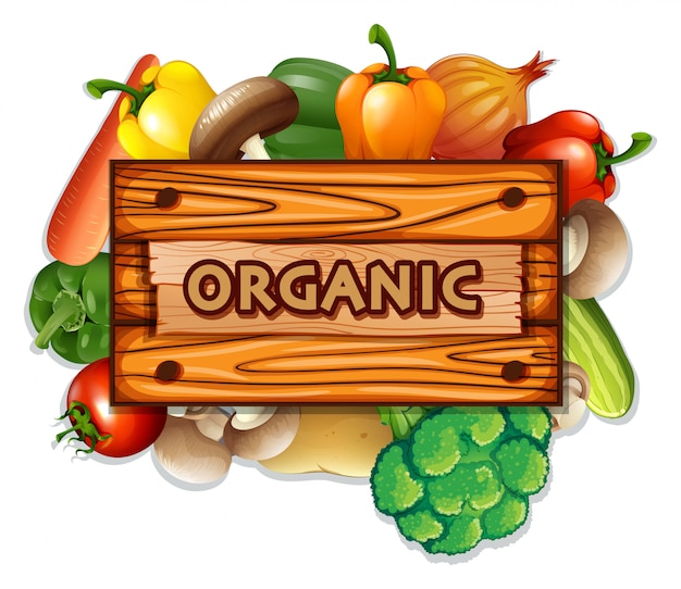 Organic vegetables and board