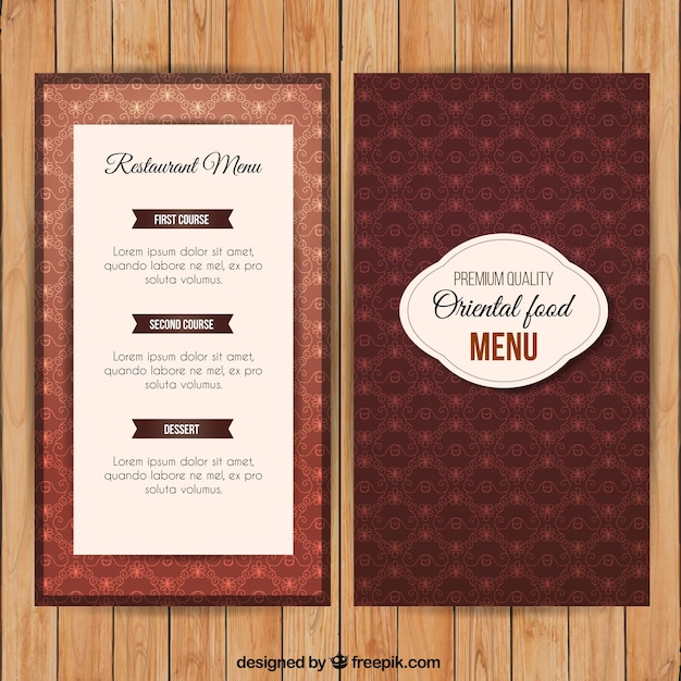 Oriental food menu template