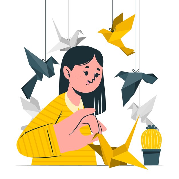 Origami bird concept illustration