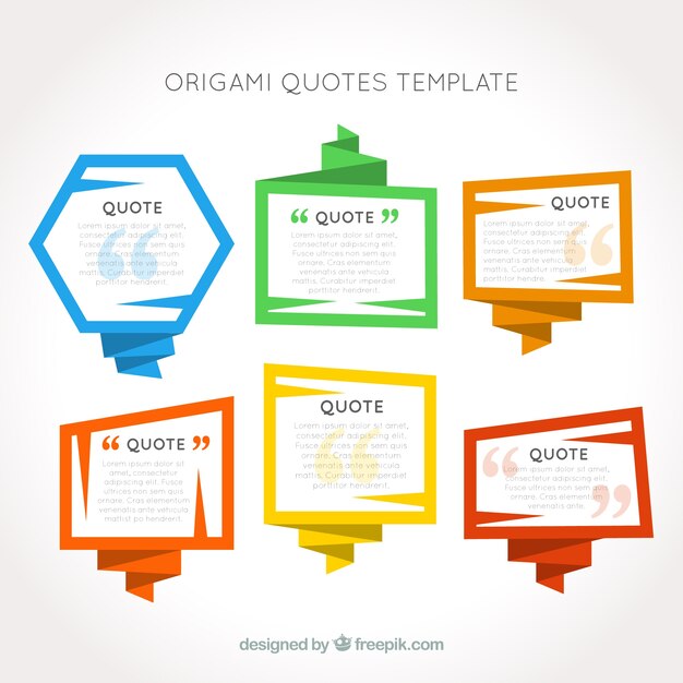 Origami frames quotes template