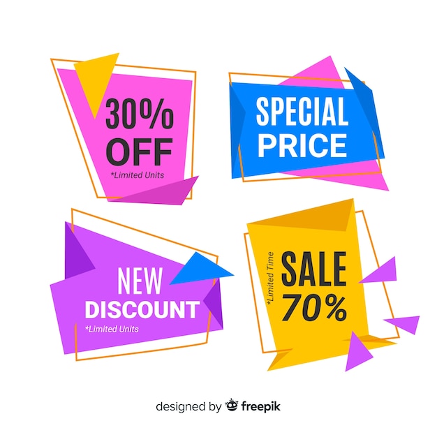 Origami sale banner collectio