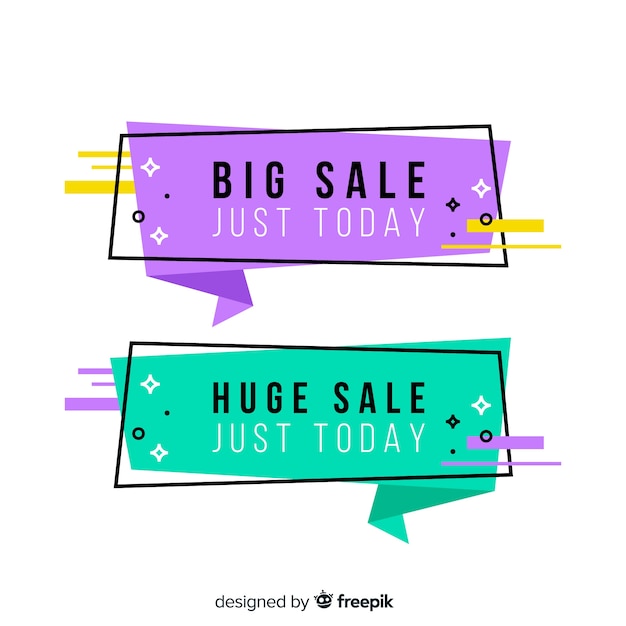 Origami sale banner collection