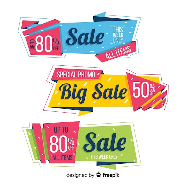 Origami sale banner collection