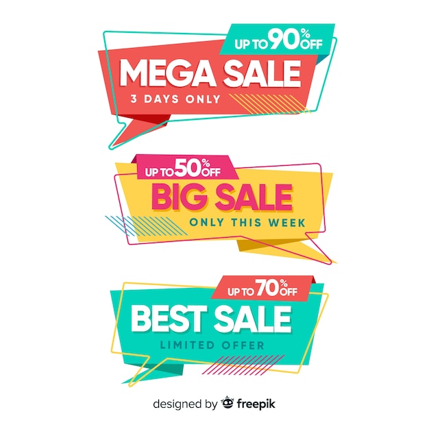 Origami sale banner collection