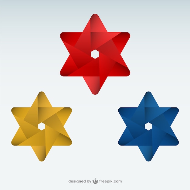 Origami star logo template 