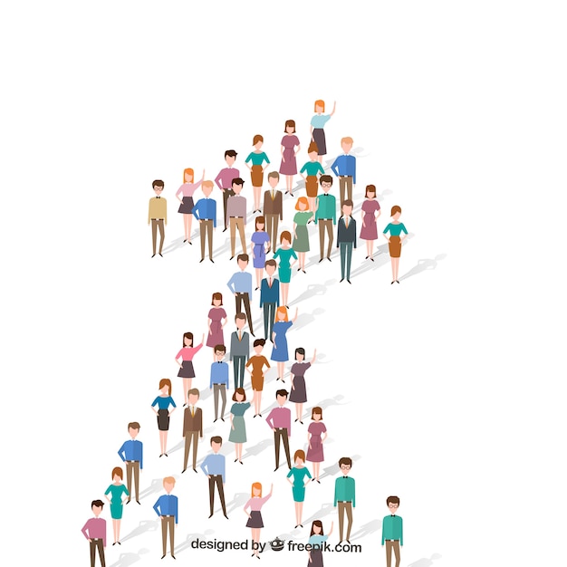 Free vector original arrow formed with flat people